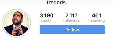 Fredods Instagram account